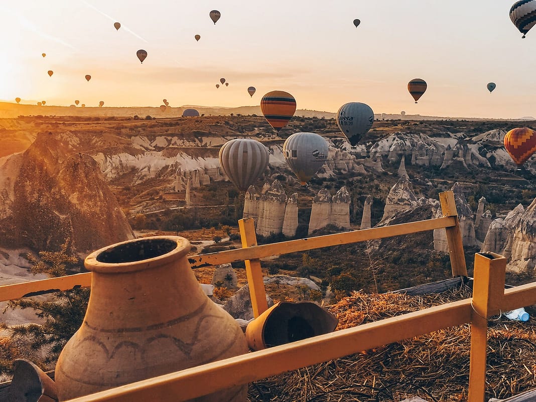 beautiful hot-air balloons in Turkey