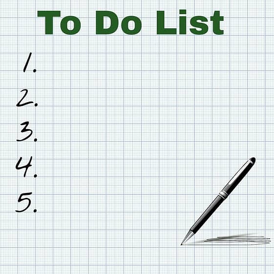 Showing a todo list.