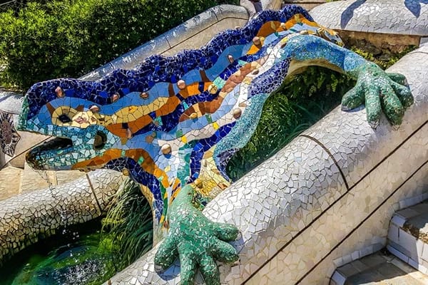 A large sculpture of a Chameleon