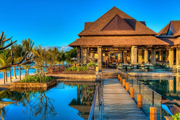 The Westin Turtle Bay Resort And Spa; a luxury apartment with an outdoor swimming pool in Mauritius. 