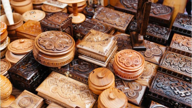 beautiful Wooden Boxes in list of souvenirs to buy in Qatar