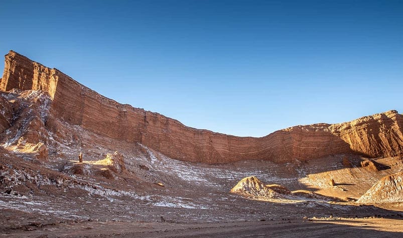 The Atacama Desert with brown sands and rocky plains