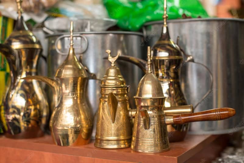 beautiful Dallah Coffee Pots in list of souvenirs to buy in Qatar