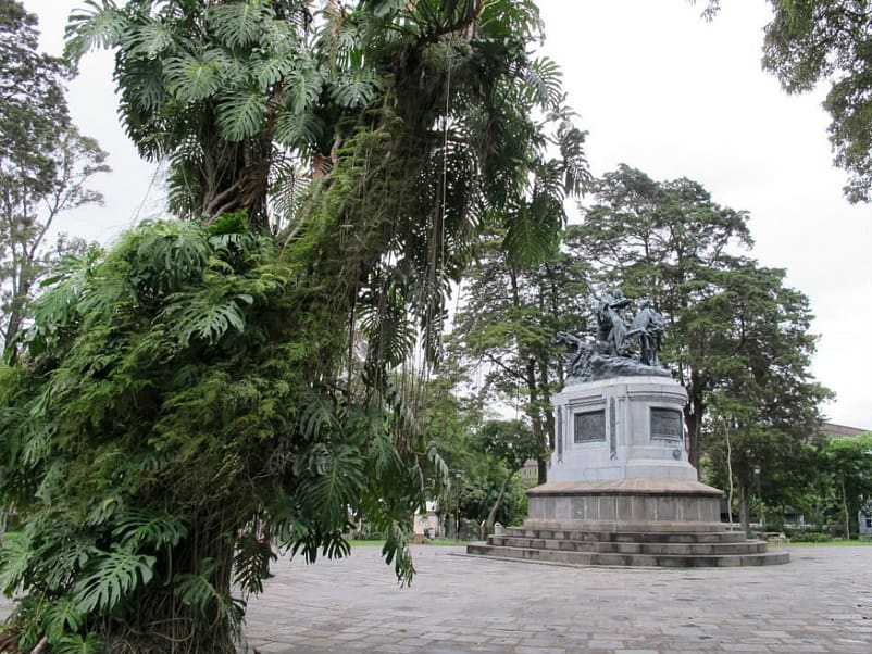 National Park Of San Jose with an old sculpture at the entrance